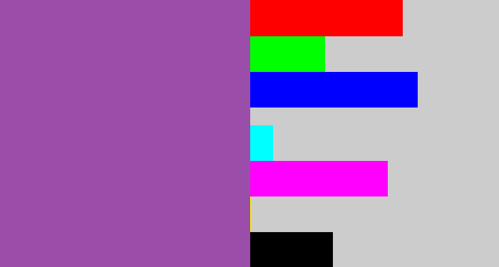 Hex color #9b4daa - medium purple