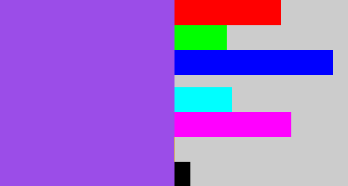 Hex color #9b4de8 - lightish purple