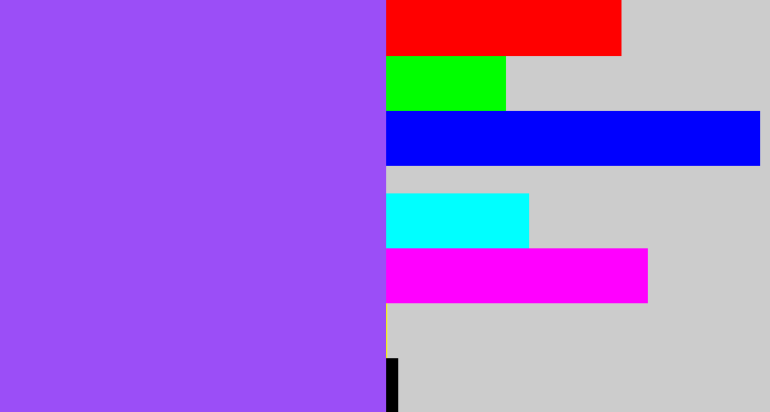 Hex color #9b4ef7 - lighter purple