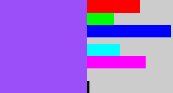 Hex color #9b4ff8 - lighter purple