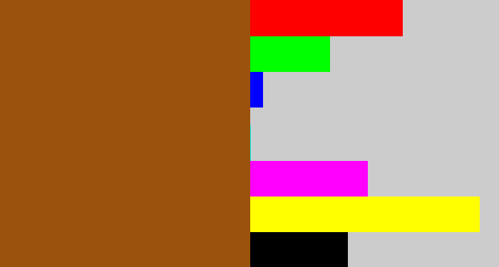 Hex color #9b520c - warm brown