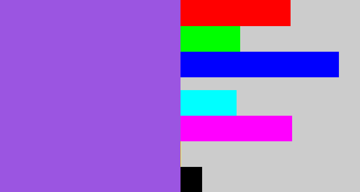 Hex color #9b55e1 - lightish purple