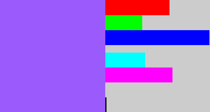 Hex color #9b5afc - lighter purple