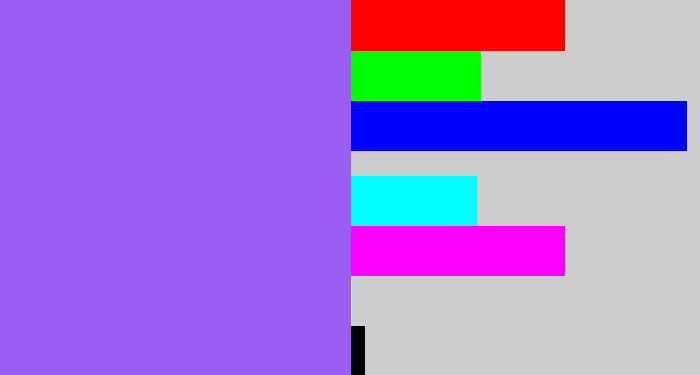Hex color #9b5ef4 - lighter purple