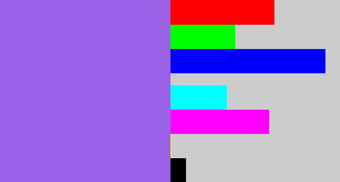 Hex color #9b61e7 - lighter purple