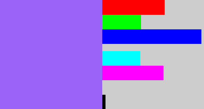 Hex color #9b62f7 - lighter purple