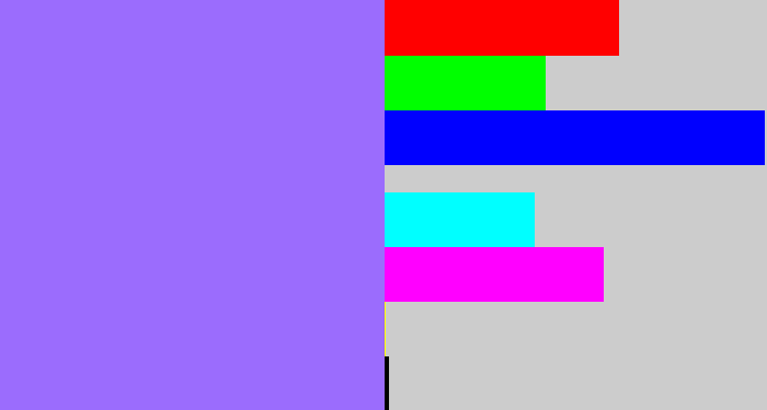 Hex color #9b6cfd - lighter purple