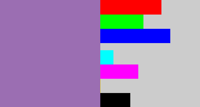 Hex color #9b6eb2 - soft purple