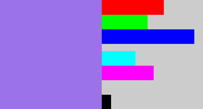 Hex color #9b72e9 - light urple