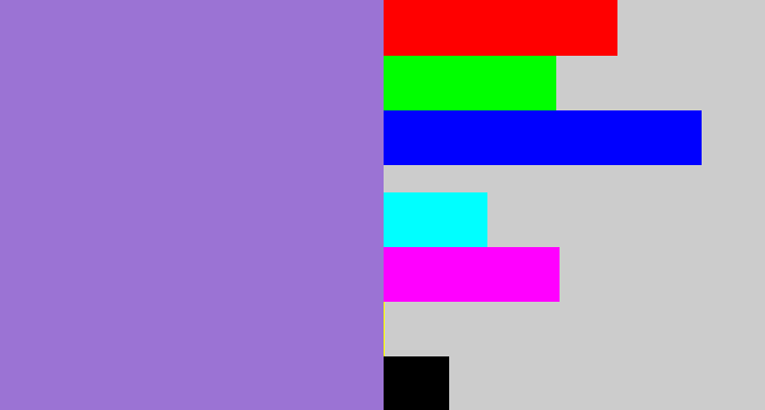 Hex color #9b73d4 - deep lilac