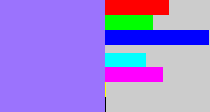 Hex color #9b73fd - periwinkle