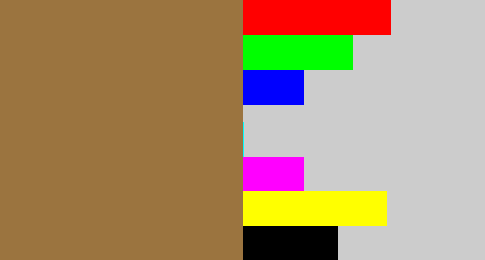 Hex color #9b743f - earth