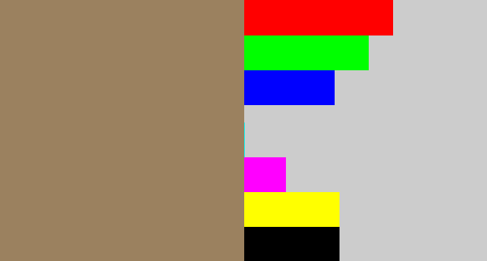 Hex color #9b815f - puce