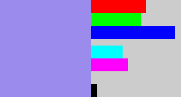 Hex color #9b8bed - perrywinkle