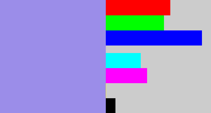 Hex color #9b8de9 - perrywinkle