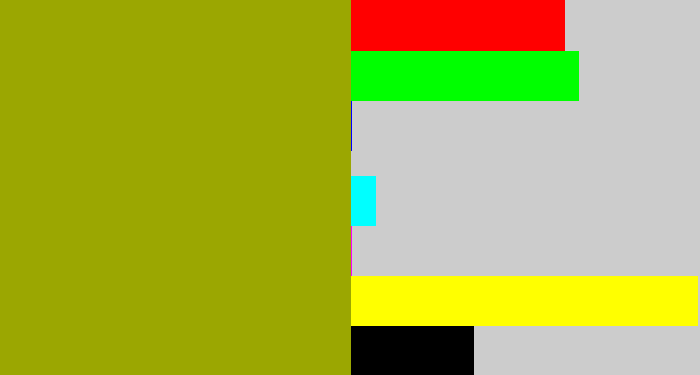 Hex color #9ba701 - barf green