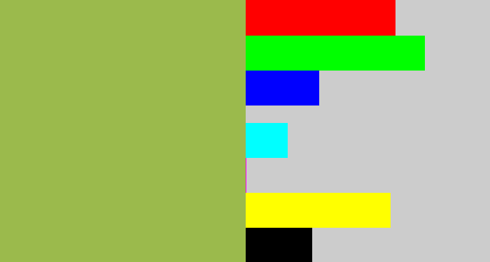 Hex color #9bba4c - booger