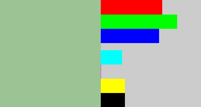 Hex color #9bc394 - greenish grey