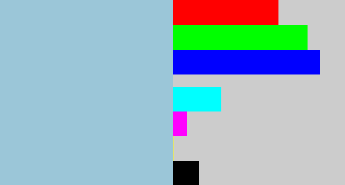 Hex color #9bc6d8 - light grey blue