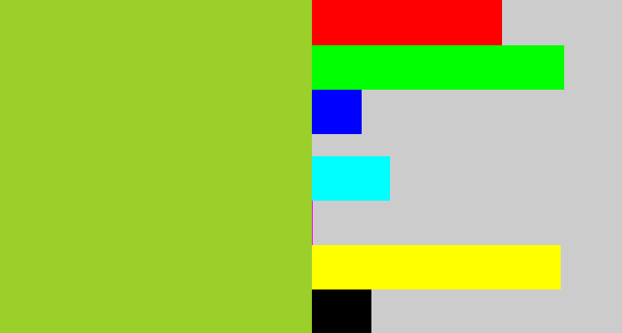 Hex color #9bcf29 - pea
