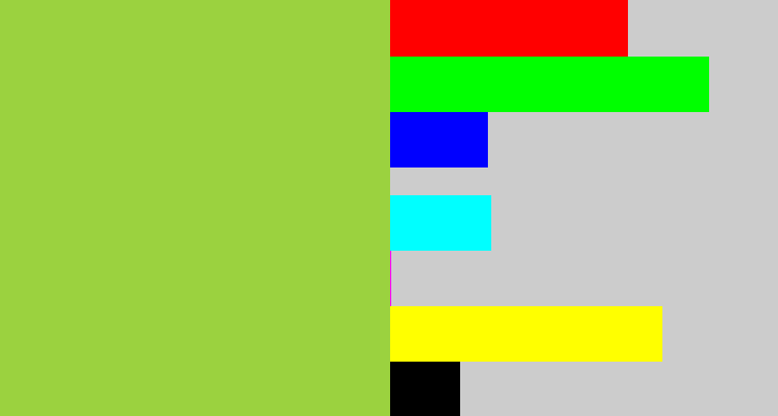 Hex color #9bd23f - kiwi green