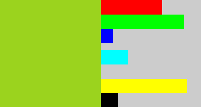 Hex color #9bd31e - pea