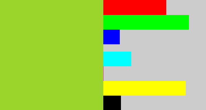 Hex color #9bd42a - pea