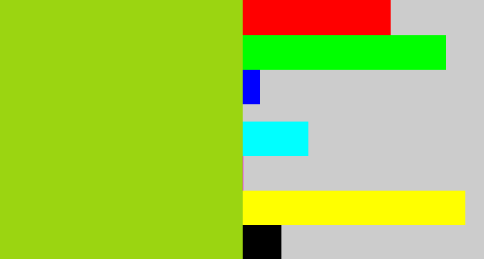 Hex color #9bd511 - slime green
