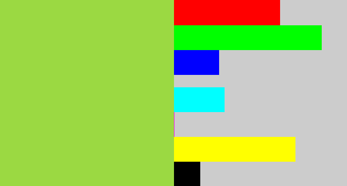 Hex color #9bd942 - kiwi green