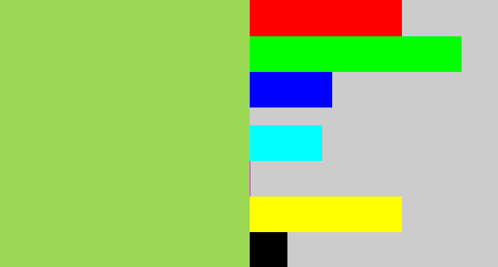 Hex color #9bd955 - kiwi green