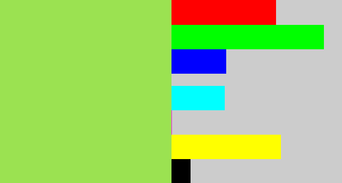 Hex color #9be251 - kiwi