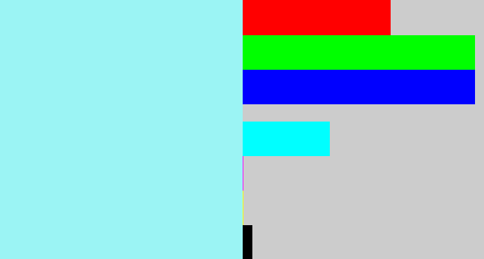 Hex color #9bf4f4 - robin's egg blue