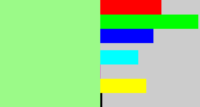 Hex color #9bfa88 - light green