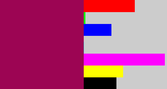 Hex color #9c0553 - dark fuchsia