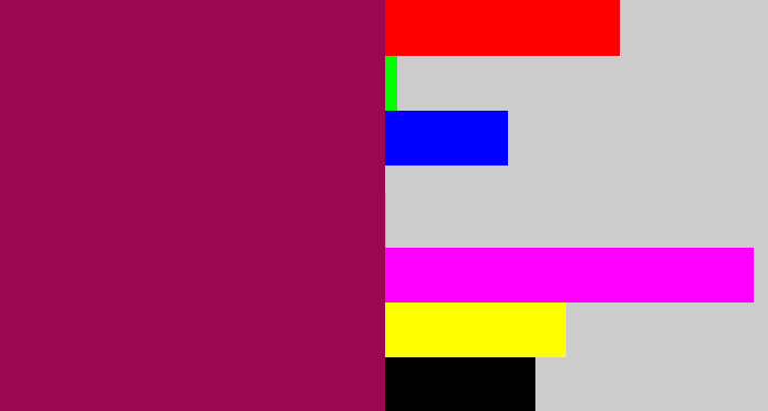 Hex color #9c0752 - dark fuchsia