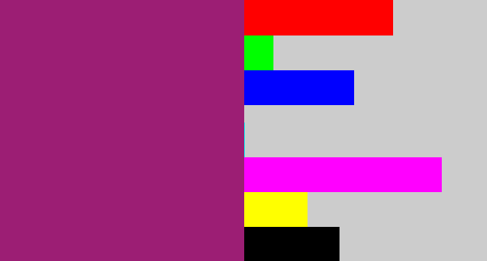 Hex color #9c1e74 - red violet