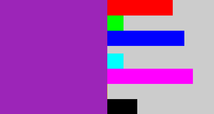 Hex color #9c25b8 - barney