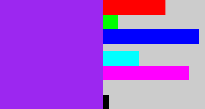 Hex color #9c27f0 - electric purple