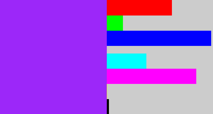 Hex color #9c27f9 - electric purple