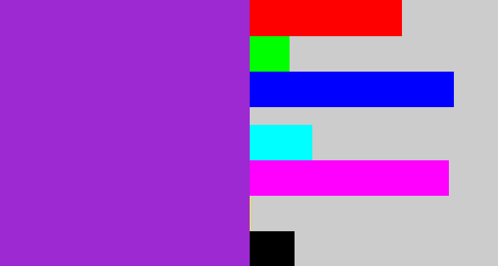 Hex color #9c29d1 - barney