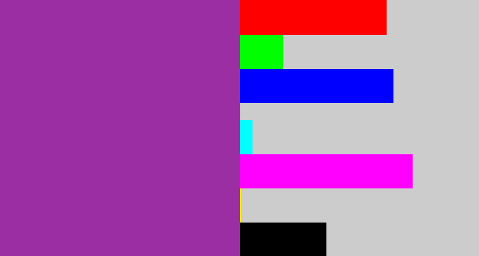 Hex color #9c2ea4 - medium purple