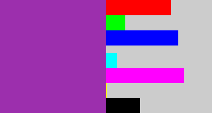 Hex color #9c2fad - purply