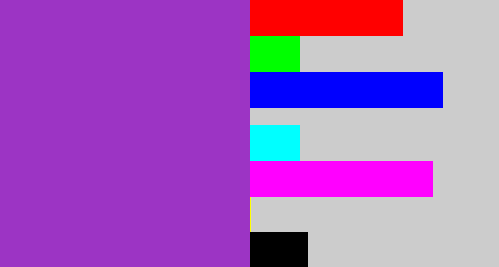 Hex color #9c34c4 - purply