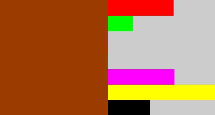 Hex color #9c3b00 - russet