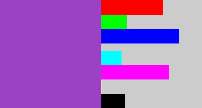 Hex color #9c41c4 - purply