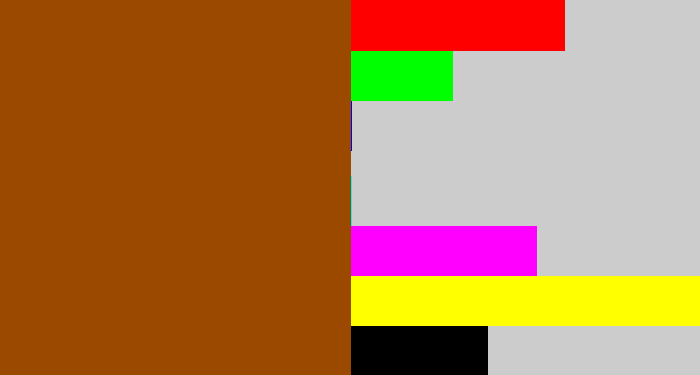 Hex color #9c4900 - warm brown