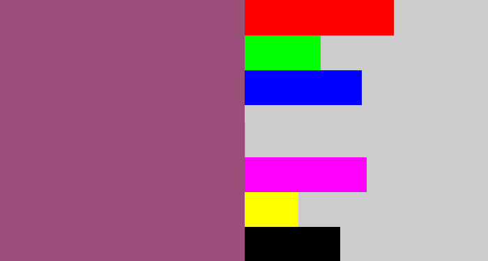 Hex color #9c4e7a - light plum