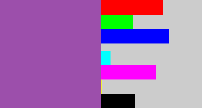 Hex color #9c4fab - medium purple