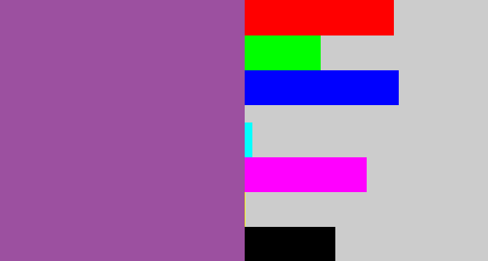 Hex color #9c50a0 - medium purple