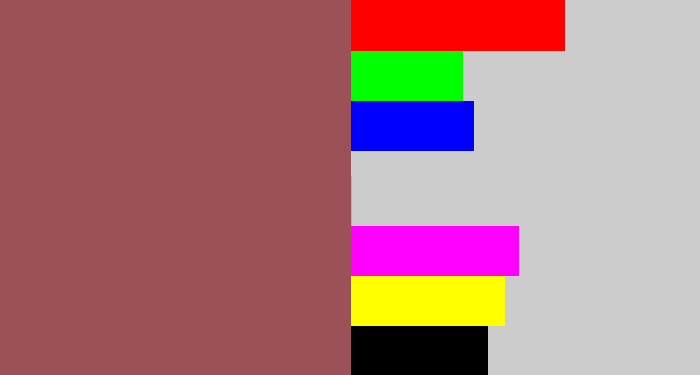 Hex color #9c5158 - light maroon